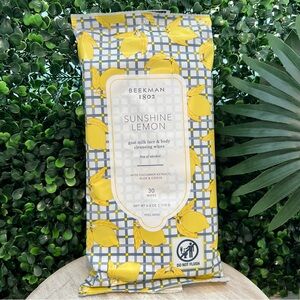 New Beekman 1802 Sunshine Lemon Face and Body Cleansing Wipes | 30 Count